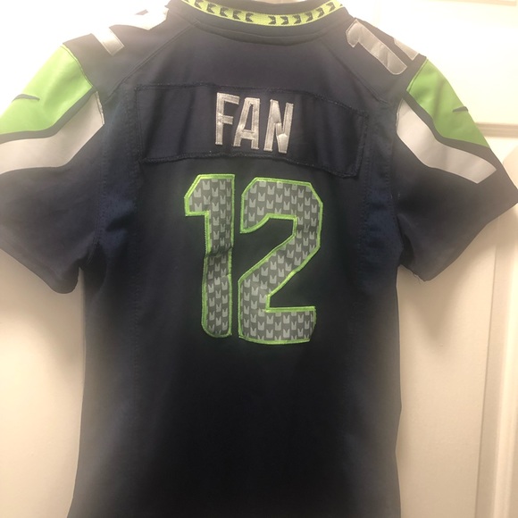 Nike On Field NFL Authentic Seattle Seahawks #12 Fan  Blue Lime Jersey Sz SM - Picture 4 of 11